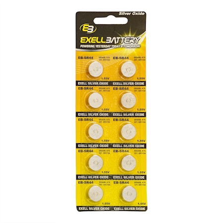 10pk Exell Silver Oxide 1.55V Watch Battery Replaces SR44W 357